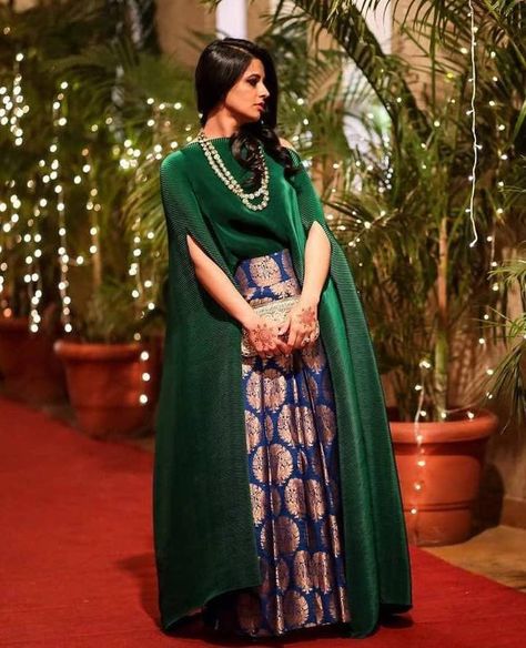 Banarasi Lehenga with a cape Cape Dress Indian, Lehenga Styles, Payal Khandwala, Banarasi Lehenga, Lehenga Style, Indian Gowns, Party Wear Indian Dresses, Happy Customer, Indian Designer Outfits