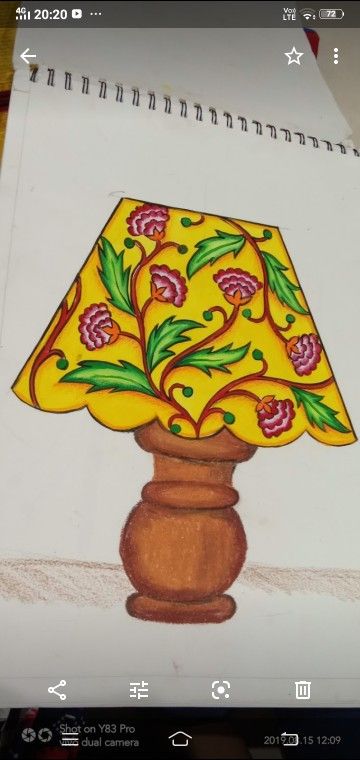 Table Lamp Design Drawing, Lamp Drawing Easy, Lamp Design Drawing, Table Lamp Drawing, Easy Scenery, Elementary Drawing, Easy Scenery Drawing, Scenery Drawing, Colour Pencil