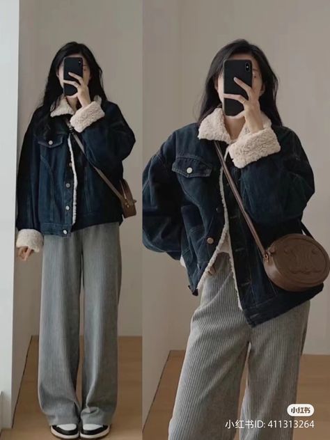 Aesthetic Korean Outfits Winter, Semi Cold Weather Outfits, Outfit Ideas For Winter Casual, K Fashion Women, Outfit Ideas Korean Winter, Korean Winter Outfits Women, Korean Winter Clothes, Korean Outfits Winter, Korean Style Winter