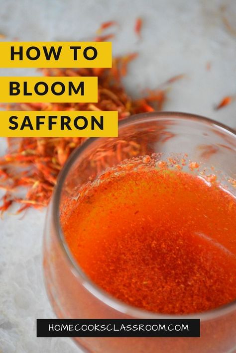 How to Bloom Saffron - Cooking 101 - Home Cooks Classroom Recipes With Saffron, Saffron Health Benefits, Saffron Uses, Truffle Oil Recipes, Saffron Oil, Saffron Benefits, Exciting Recipes, Saffron Recipes, Healthy Snacking