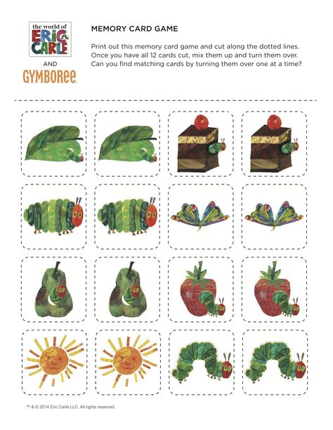 The Very Hungry Caterpillar by Eric Carle - Memory Caterpillar Craft Preschool, Eric Carle Classroom, Eric Carle Activities, The Very Hungry Caterpillar Activities, Hungry Caterpillar Craft, Hungry Caterpillar Activities, Caterpillar Craft, Hungry Caterpillar Party, Hungry Caterpillar Birthday