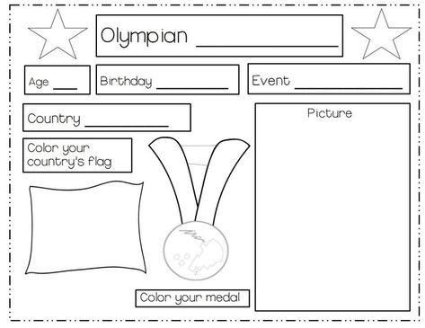 This is a cool way for the kids to keep up with the sports and athletes themselves. My son will love this! Winter Olympic Games For Kids, Olympic Printables, Preschool Olympics, Beaver Scouts, Sport Art Projects, Olympic Games For Kids, Olympic Idea, Kids Olympics, Olympic Crafts