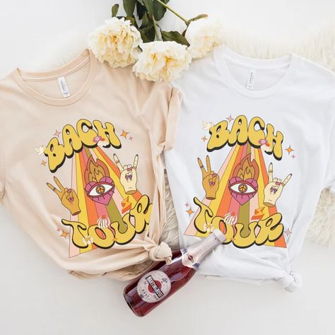 70s Bachelorette Party Shirts, Bach Tour Shirt, Groovy Bachelorette Shirts, Fleetwood Mac Bachelorette Party, Retro Bridal Party, Retro Bachelorette Shirts, Bachelorette Party Dazed And Engaged, Woodstock Bachelorette Party, Retro Bachelorette Party Outfit