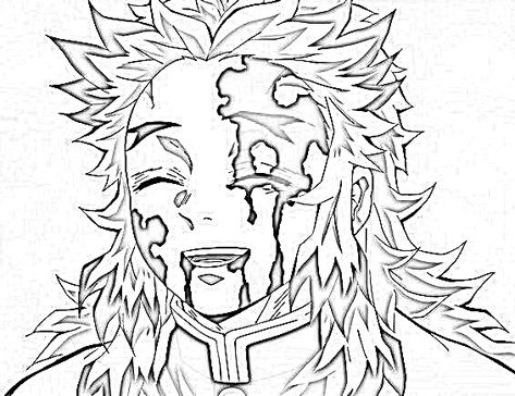 Rengoku Wallpaper Black And White, Inosuke Lineart, Rengoku Lineart, Rengoku Kyoujurou Sketch, Demon Slayer Outline, Demon Slayer Line Art, Demon Slayer Lineart, Rengoku Sketch, Kakashi Tattoo