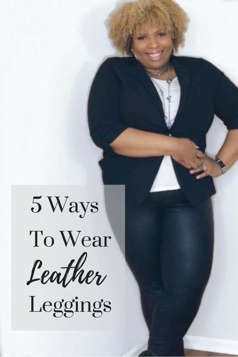 Style ideas on how to wear leather leggings.  Plus size leather leggings. Plus Size Leather Leggings Outfit, Leather Leggings Outfit Plus Size, Plus Size Leather Leggings, Styling Leather Leggings, How To Style Leather Leggings, Leather Leggings Plus Size, How To Style Faux Leather Leggings, Style Leather Leggings, Faux Leather Leggings Outfit