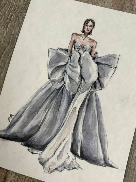 Couture Fashion Drawings, Model Clothes Drawing, Unique Fashion Sketches, Designer Model Sketch, Fashion Design Sketches Outfits, Couture Sketches, Me Vibes, Fashion Illustration Portfolio, Fashion Sketchbook Inspiration