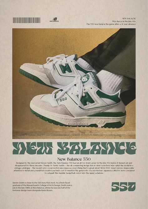 POSTERS DESIGN :: Behance Shoe Poster Aesthetic, Fashion Posters Vintage, New Balance Poster Vintage, Bape Shoes Poster, Retro Sneaker Poster, Retro Shoe Poster, Retro Fashion Poster, Advertisments Design, New Balance Poster Design