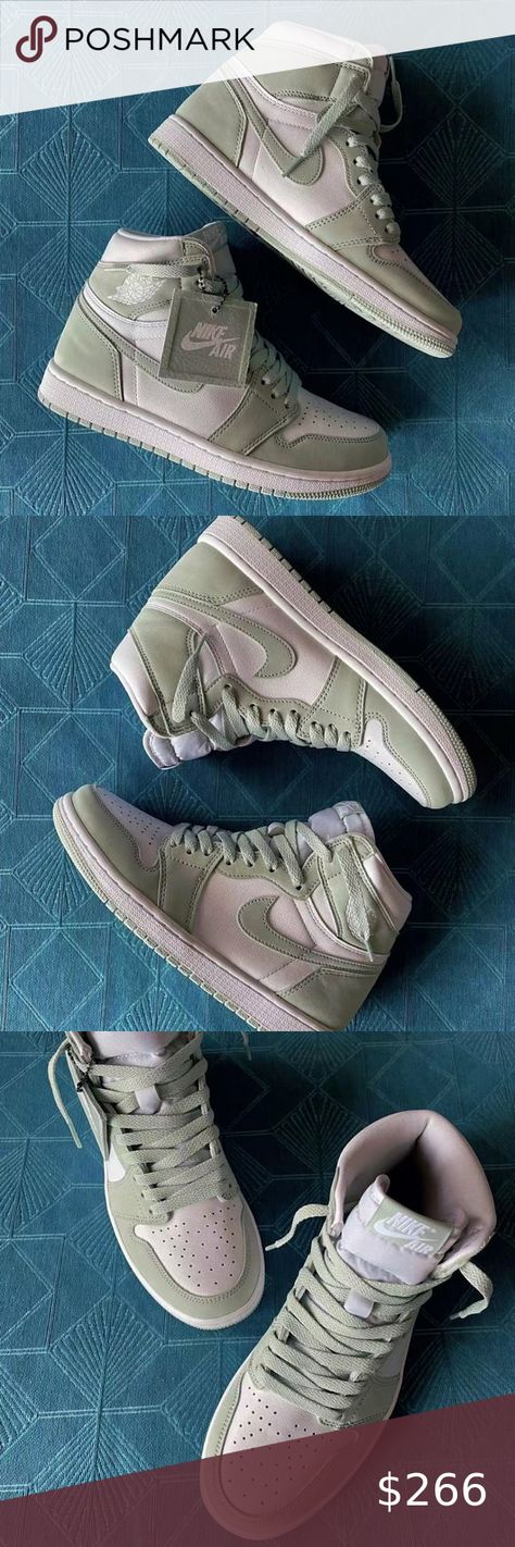 Nike Air Jordan 1 High OG "Seafoam" White and Green Sage Women Sage Quinceanera, Perfect Stuff, Green Quince, Nike Air Jordan 1 High, Green Jordans, Jordan Ones, 2022 Style, Quinceanera Ideas, Prom Theme