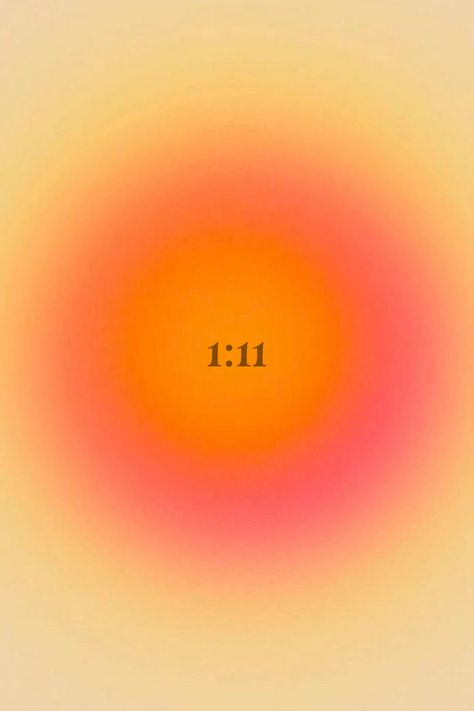 Orange Angel Numbers, 11 11 Aesthetic, Angel Number Wallpaper, Aura Background, Number Wallpaper, Ombre Gradient, Warm Tone, Orange Aesthetic, Angel Number