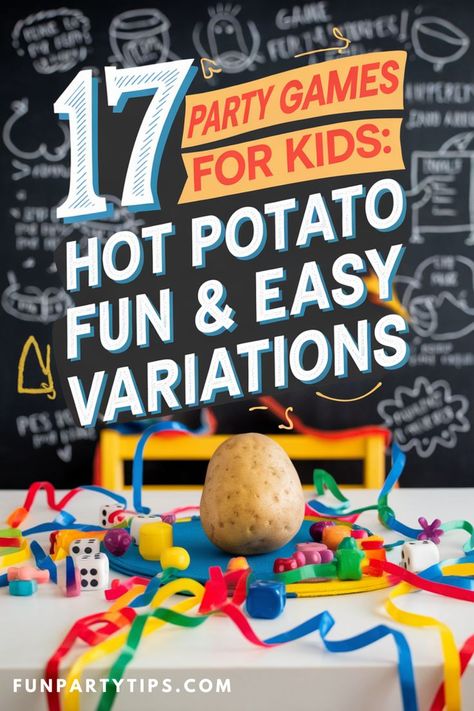 Looking to add a twist to a classic? Check out "Hot Potato Game Variations for Birthday Parties"! These fun games for kids bring a new level of excitement to birthday celebrations with easy game ideas that everyone can play. From silly themes to hilarious challenges, these hot potato game ideas are perfect for kids’ parties (or a family game night) and guaranteed to keep the giggles going. Let the fun begin! Hot Potato Game, Bored Games, Hot Potato, Activity Day Girls, Kid Parties, Party Tips, Things To Do At Home, Fun Games For Kids, Indoor Fun