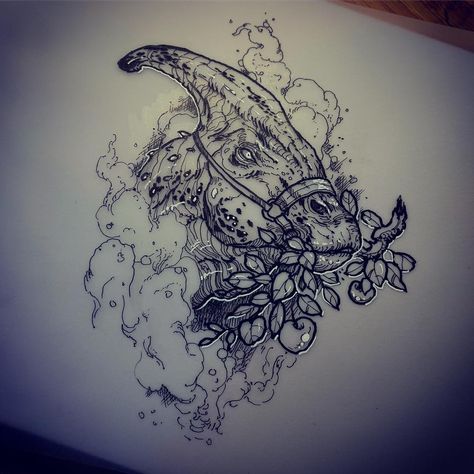 Dean Kalcoff on Instagram: “Up for grabs! Would love to tattoo this Parasaurolophus. Preferably in colour, if your interested in this design I have some time in the…” Parasaurolophus Tattoo, Dinosaur Tattoos, Artistic Inspiration, Some Times, Dinosaurs, Artist Inspiration, Dean, Cool Tattoos, Tatting