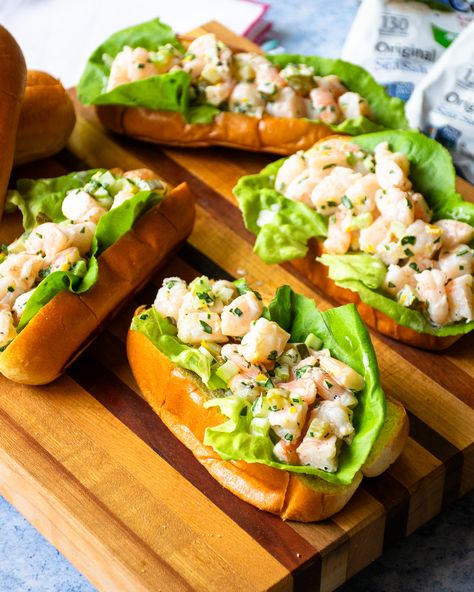 Summer Shrimp Rolls, Shrimp Roll Recipe, Shrimp Rolls Recipe, Savory Sandwiches, Shrimp Summer Rolls, Shrimp Roll, Summer Shrimp, Lobster Roll Recipes, Summer Picnic Food