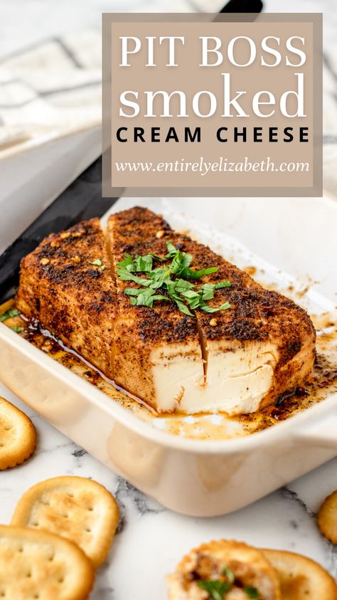 Smoked Cheese Appetizers, Smoker Party Food, Smoked Cream Cheese Dip Recipe, Smoked Crème Cheese, Smoked Dip Ideas, Cream Cheese On The Smoker, Smoker Thanksgiving Recipes, Smoker Tube Recipes, Pit Boss Pellet Smoker Dessert Recipes