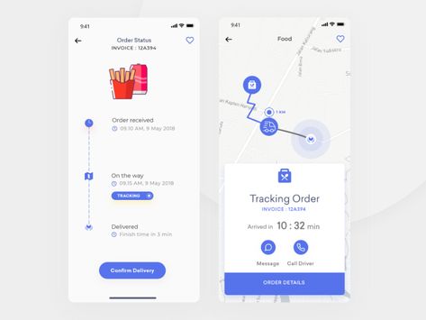 Food App Order Tracking & Delivery by Mohammad Shohid 💯 Wireframes Design, Ios App Design Inspiration, Ux Patterns, Ux Design Principles, Restaurant App, Ui Ux 디자인, Desain Ui, App Guide, Floral Logo Design