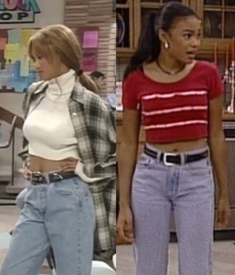 15 Tendências da série Um Maluco no Pedaço que voltaram a moda em 2020. Inspirações de looks e tendências que as personagens Jackie (Tyra Banks) Ashley Banks (Tatyana Ali) e outras usavam., Moda feminina, Blusa cropped, blusa listrada, blusa vermelha, camisa xadrez, calça mom jeans, looks anos 90, #ummaluconopedaçoroupas #thefreshprinceofbelair #thefreshprinceofbelairhilary #thefreshprinceofbelairoutfits #momjeans #looksestilosos Ashley Banks Outfits 90s, Ashley Banks Outfits, Black 90s Fashion, Tatyana Ali, Ashley Banks, Look 80s, Neo Grunge, Looks Hip Hop, 90’s Outfits