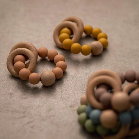 1pc Baby Teether Bracelet Beech Ring BPA Free Natural Teething Toy Food Grade Silicone Beads Toddler Teether Newborn Baby Gifts _ - AliExpress Mobile Baby Care Products, Wooden Teether, Baby Teething Toys, Toy Food, Silicone Teether, Teething Ring, Baby Teethers, Silicone Rings, Teething Toys