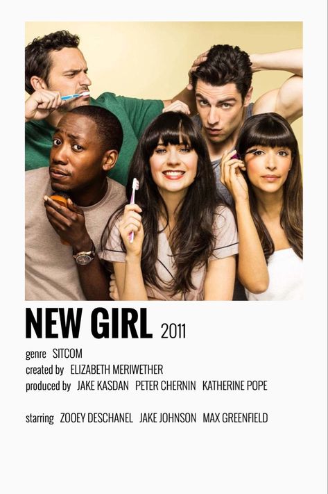 new girl (2011) polaroid poster New Girl Poster, New Girl Show, Max Greenfield, New Girl Tv Show, Jake Johnson, Series Poster, Iconic Movie Posters, Movie Card, Film Posters Minimalist