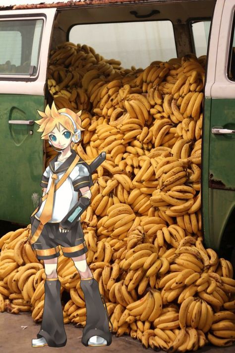 Aether Banana, Len Wallpaper, Len Vocaloid, Len Funny, Len Pfp, Kagamine Len Banana, Vocaloid Len, Len Y Rin, Gumi Vocaloid Memes