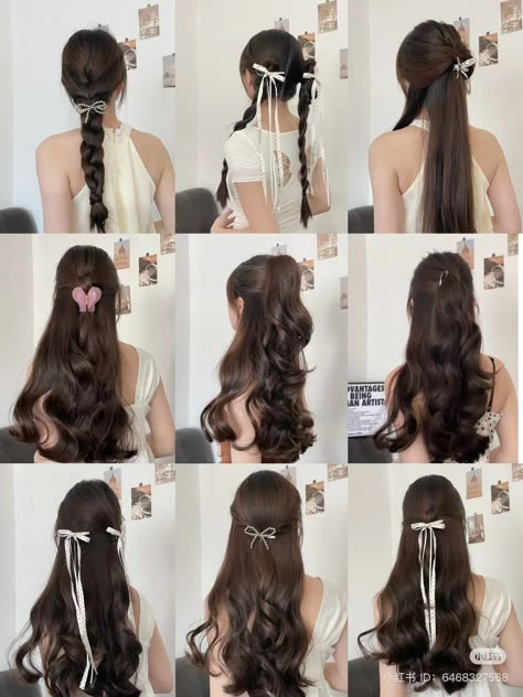 Cool Hair Designs, Hair Style Korea, Hair Inspiration Long, Easy Hairstyles For Medium Hair, Hairstyles For Girls, Hair Tutorials Easy, Hair Stylies, Hair Up Styles, Hairdo For Long Hair