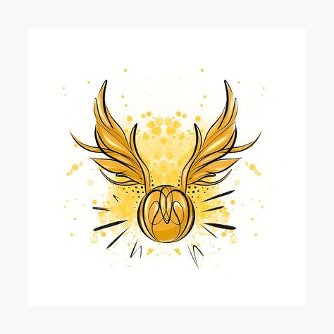 Get my art printed on awesome products. Support me at Redbubble #RBandME: https://www.redbubble.com/i/photographic-print/Golden-snitch-by-marielkoks/157899559.6Q0TX?asc=u Harry Potter Golden Snitch, Golden Wings, Golden Snitch, Cover Ideas, Harry Potter Fan, Painting Ideas, Science Poster, Photographic Print, Stranger Things Fanart