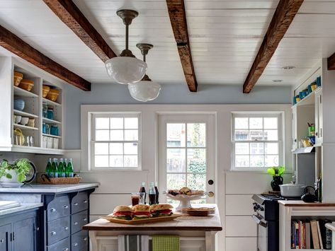 5 Ideas for Faux Wood Beams - This Old House Beam In Kitchen, Faux Ceiling Beams, Exposed Beams Ceiling, Beams Living Room, Wooden Beams Ceiling, Farmhouse Style Bedrooms, Faux Beams, Faux Wood Beams, Faux Plafond