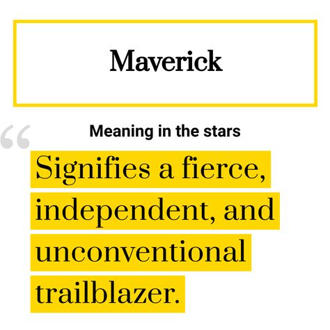 Meaning of the name Maverick Maverick Name Meaning, Maverick Name, Name Meaning, With Meaning, Names With Meaning, Meant To Be, Quotes, Quick Saves