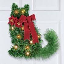 Wayfair | Christmas Wreaths You'll Love in 2022 Cat Wreath, Collections Etc, The Holiday Aisle, Red Ribbon, Poinsettia, The Holiday, Front Door, Wreath, Ribbon