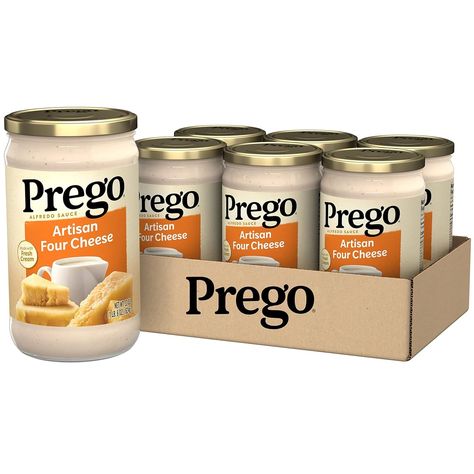 Amazon.com : Prego Four Cheese Alfredo Pasta Sauce, 22 oz Jar (Pack of 6) : Grocery & Gourmet Food Cheese Alfredo Pasta, Pasta With Alfredo Sauce, Alfredo Pasta, Artisan Cheese, Alfredo Sauce, Cheese Sauce, Gourmet Food, Pasta Sauce, Alfredo