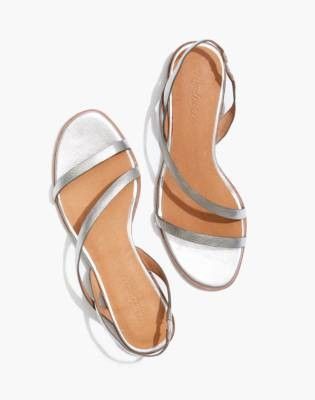 The Heidi Slingback Sandal in Metallic Silver Strappy Sandals, Tassel Sandals, Tan Leather Sandals, Criss Cross Sandals, Ankle Strap Flats, Madewell Shoes, Metallic Sandals, Brown Leather Sandals, Leather Slide Sandals