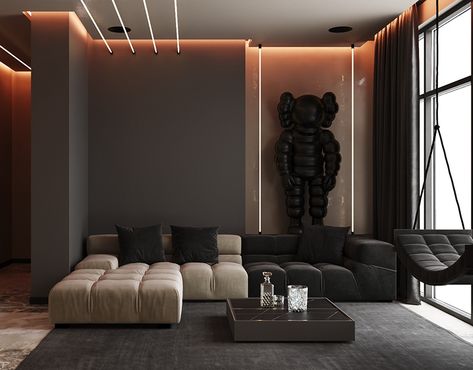 AP | KAWS Istoria Artei, Loft Interiors, Apartment Decor Inspiration, Dream House Interior, Room Inspiration Bedroom, Autodesk 3ds Max, Home Room Design, Dream House Decor, Living Room Ideas