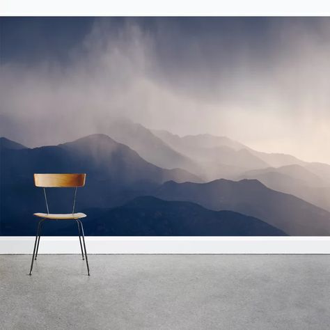 Wallums Wall Decor Misty Mountains 8' x 144" 3 Piece Wall Mural | Wayfair Mountain Wall Mural, Mountain Mural, Forest Mural, Misty Mountains, Misty Mountain, Bedroom Murals, Arts And Crafts House, Mountain Wallpaper, Mountain Wall