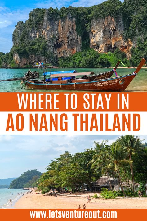 photo collage of mountains and beaches in Ao Nang Thailand Ao Nang Thailand, Thailand Destinations, Koh Lipe, Thailand Itinerary, Thailand Travel Tips, Thailand Beaches, Koh Lanta, Thailand Hotel, Ao Nang