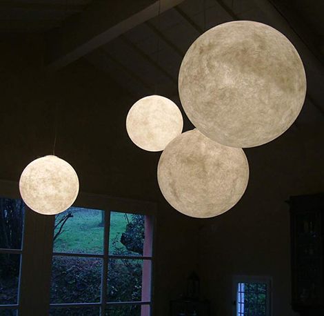 The appropriately named Luna globe pendant light by Design Ocilunam brings a little piece of heaven into your home. This giant globe pendant is suspended above your decor, gently... Moon Pendant Light, Moon Globe, Lights Hanging, White Lanterns, Globe Pendant Light, Outdoor Pendant Lighting, Bohemian Bedroom, Luminaire Design, Moon Pendant