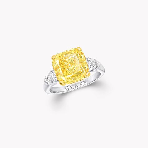 Promise Cushion Cut Yellow Diamond Engagement Ring | Graff Graff Ring, Graff Engagement Ring, Diamond Shaped Engagement Ring, Graff Diamonds, Pink Diamond Engagement Ring, Yellow Diamonds Engagement, Yellow Diamond Engagement Ring, Bridal Jewels, Pear Diamond Engagement Ring