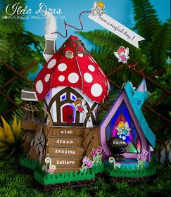 I Love Doing All Things Crafty: Fairy Cottage featuring Lawn Fawn Fairy Friends Ninjago Cupcake Toppers, Print And Cut Silhouette, Fawn Fairy, Toadstool Fairy, Svg Projects, Cricket Machine, Fairytale Houses, Cupcake Toppers Free, House Night