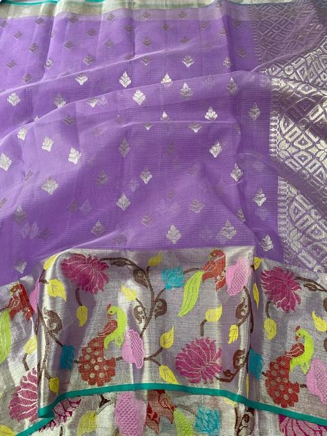 Banarsi Dupatta, Tissue Sarees, Kora Silk Sarees, Kota Silk Saree, Kota Sarees, Tissue Saree, Border Saree, Pattu Saree, Elegant Saree