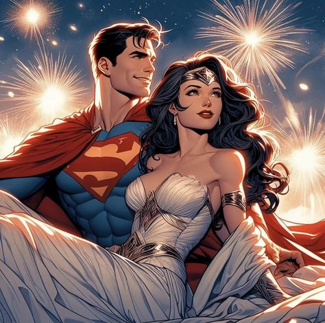 Clark And Diana, Wonder Woman And Superman, Superman Love, Amazonian Warrior, Female Comic Characters, Batman Superman Wonder Woman, Superman And Wonder Woman, Wonder Woman Superman, Dc Comics Wallpaper