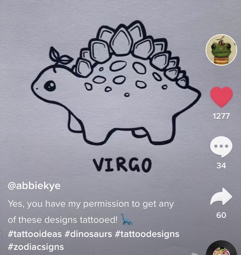 Zodiac Sign Drawing, Sign Drawing, Cute Zodiac, Dinosaur Tattoo, Dinosaur Tattoos, Cute Tattoos, Drawing Ideas, Zodiac Sign, Zodiac Signs