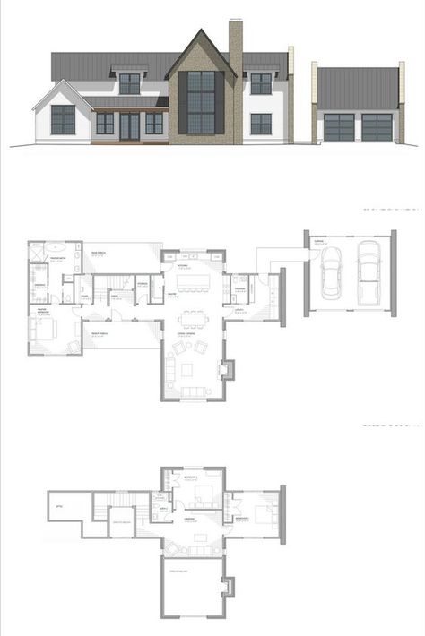 Modern Farmhouse Plan, the Senepol! Our most popular modern farmhouse floor plan. 2 story floor plan with 4 bed, 3.5 bath. Modern European Home Floor Plans, European Farmhouse Floor Plans, European Farmhouse Plans, European Floor Plans, House Plan With Detached Garage, Storybook Cottage House Plans, Farmhouse English, Farmhouse Floor Plan, French Country Houses