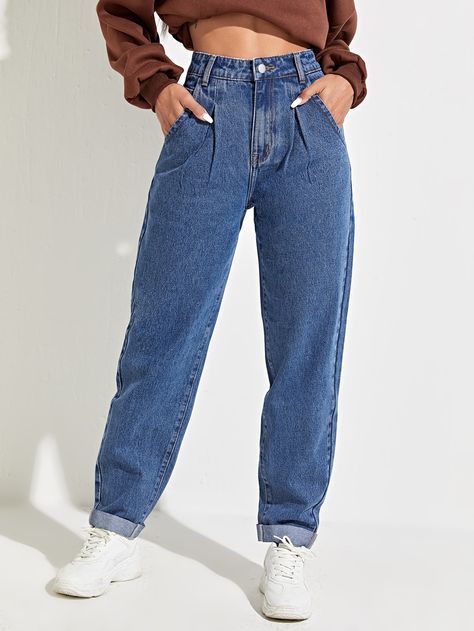 Slant Pocket Mom Fit Jeans Mom Fit Jeans, Mum Jeans, Outfits Con Jeans, Blue Mom Jeans, Slouchy Jeans, Mom Jeans Outfit, Comfy Jeans, Loose Fit Jeans, Jeans Mom