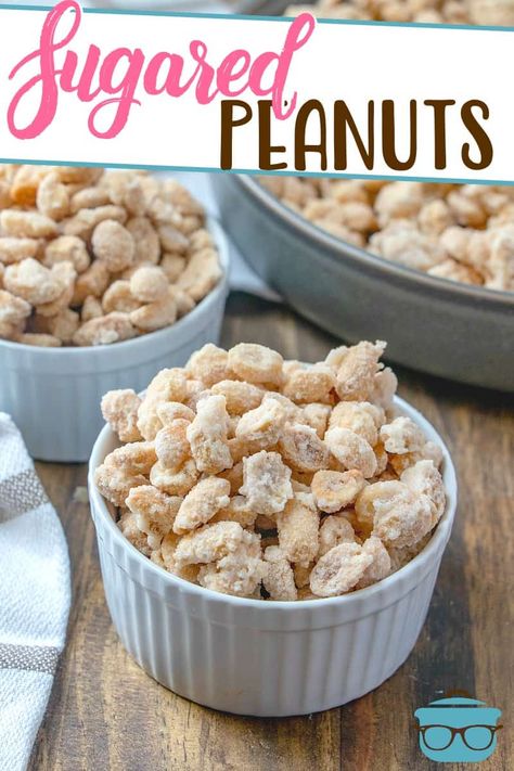 This Easy Sugared Peanuts recipe is a deliciously simple snack that is always a hit and it only requires three ingredients! A party favorite! Candy Peanuts Recipe, Peanuts Recipes Snacks, Unsalted Peanuts Recipes, Sugared Peanuts Recipe, Sugar Coated Peanuts Recipes, Candied Peanuts Recipe Easy, Sugar Peanuts Recipe, Peanut Recipes Snacks, Candied Peanuts Recipe