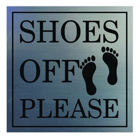 All Quality Shoes Off Please Square Wall Door Sign  Silver Medium *** You can get additional details at the image link.-It is an affiliate link to Amazon. Shoes Off Sign, Property Signs, Square Shoes, Thank You Sign, Clear Communication, Wall Door, Door Sign, Door Signs, Summer House