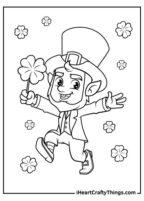 Leprechaun Coloring Page, Leprechaun Pictures, Coloring Page Ideas, Easy Coloring Pages, Page Ideas, Free Coloring Pages, Colouring Pages, Printable Coloring, Free Coloring