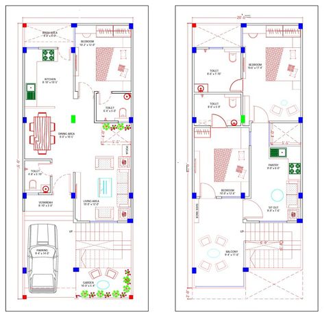 house plan 20x50 House Plans South Facing, 20x50 House Plans, Toilet Garden, South Facing House Plan, 20 50 House Plan, Indore City, South Facing House, Build Your House, Beautiful House Plans