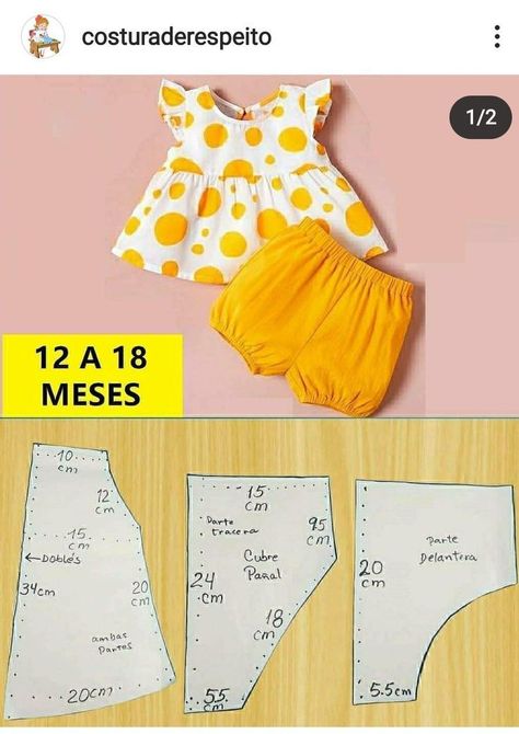 Toddler Dress Patterns, Projek Menjahit, Baby Clothes Patterns Sewing, Baby Clothes Sizes, Kids Clothes Patterns, Sewing Baby Clothes, Baby Frock Pattern, Sewing Kids Clothes, Girls Dress Sewing Patterns