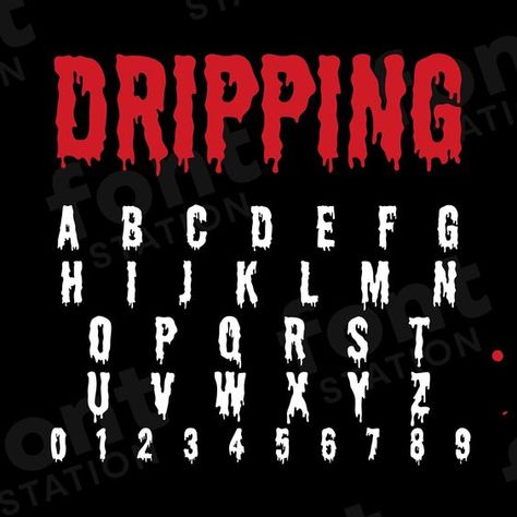 Dripping Font Halloween fonts #halloweenfonts fonts #fonts font #font 7.45 Dripping Font, Blood Font, Dripping Letters, Halloween Fonts Alphabet, Spooky Font, Handwriting Logo, Halloween Text, Halloween Writing, Blood Drip