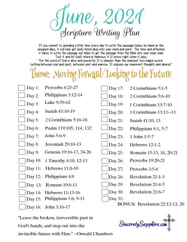 June 2021 Scripture Writing Plan – Moving Forward-Looking to the Future | Sincerely, Sapphire Scripture Plans, Bible Writing, Journal Items, Scripture Writing Plan, Scripture Writing Plans, Scripture Writing, Writing Plan, Quotes Arabic, Bible Study Plans