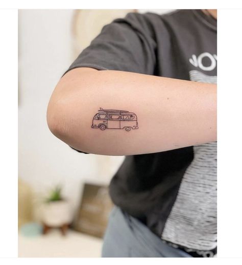 Kombi Van Tattoo, Vw Camper Tattoo, Tattoo Van, Bus Tattoo, Volkswagen Bus Tattoo, Camper Van Tattoo, Vw Bus Tattoo, Van Tattoo, Campervan Tattoo