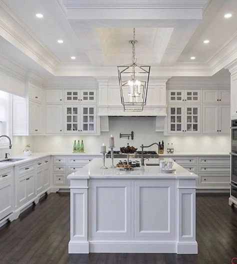 White Kitchen Remodeling, Area Lighting, White Kitchen Design, Smart Kitchen, Cooking Area, Large Kitchen, Kitchen Remodel Idea, White Cabinets, Lighting Ideas