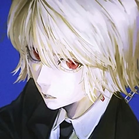 Kurapika Pfp, Kurapika Kurta, Anime Character, A Man, Blonde, Red, Hair, Anime, White